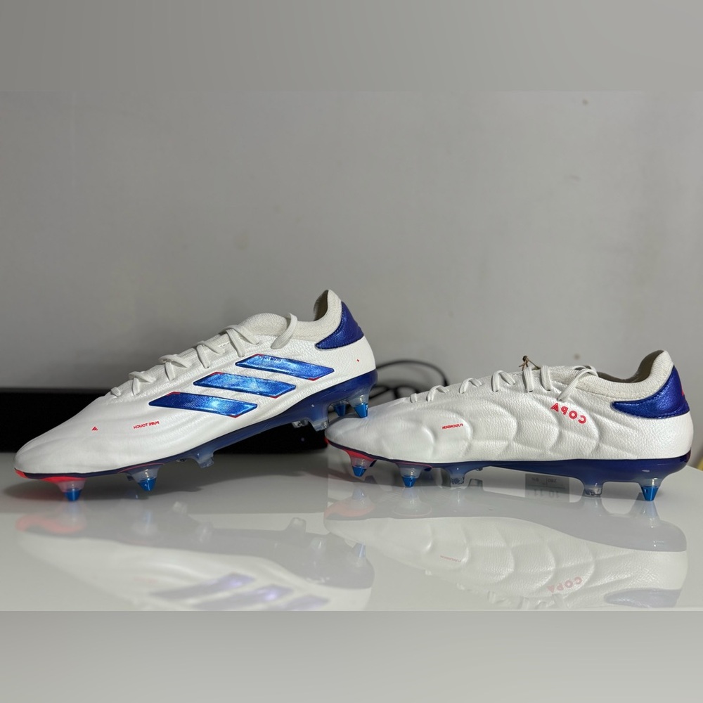 Adidas Copa Pure 2 Elite Soccer Cleats White Blue IG6395 Men’s Size 8.5